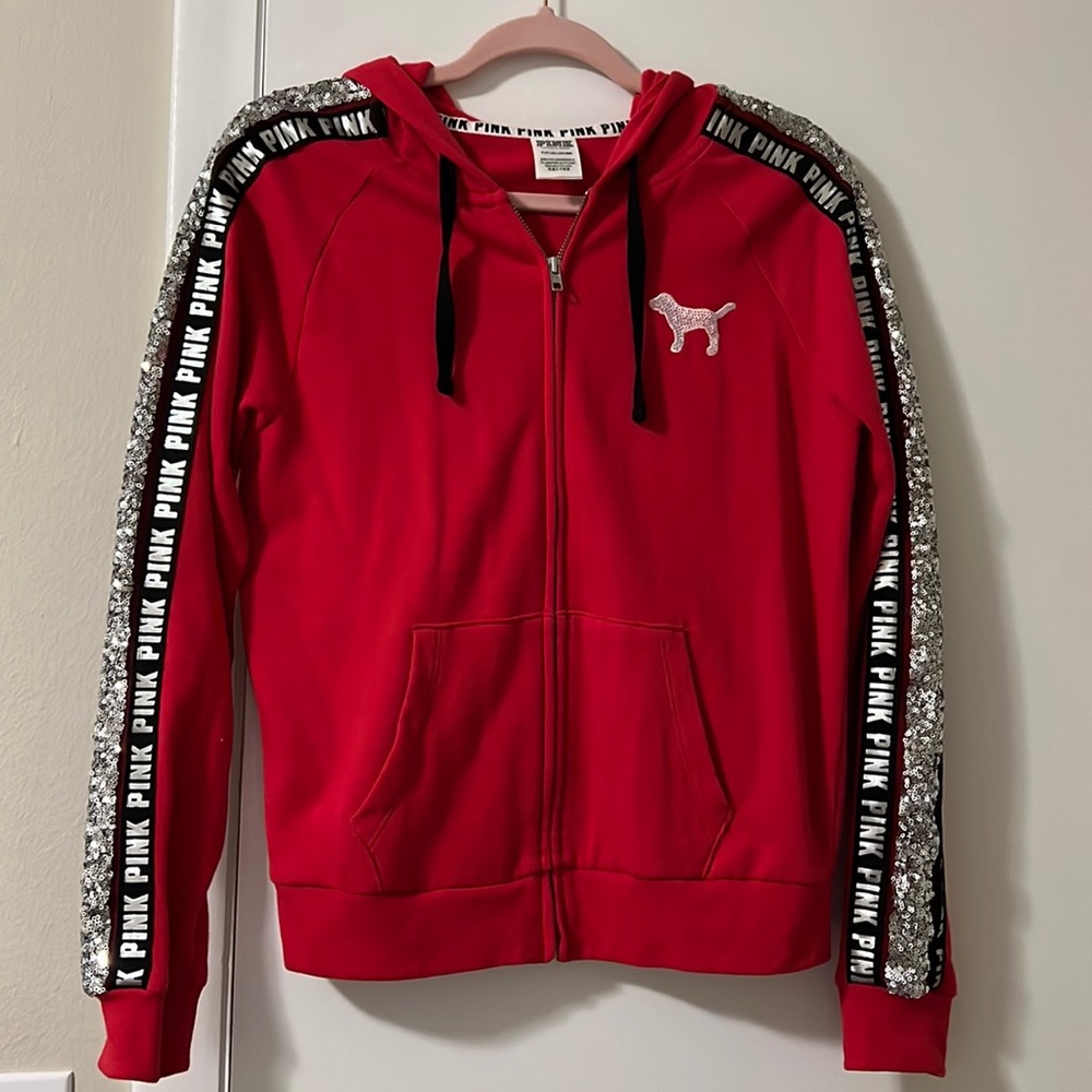 PINK bling full zip hoodie